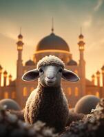 Eid mubarak traditional islamic festival religious background ai generated photo