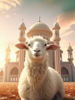 Islamic eid mubarak greeting card with islamic background  ai generated photo