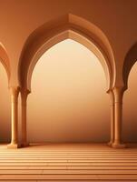 Islamic ramadan greeting card design with islamic background composition Ai generated photo
