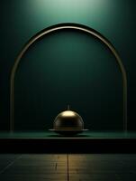 Islamic ramadan greeting card design with islamic background composition Ai generated photo