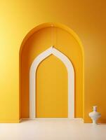 Islamic ramadan greeting card design with islamic background composition Ai generated photo
