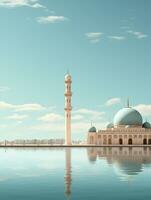 Islamic ramadan greeting card design with islamic background composition Ai generated photo