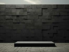 Empty modern dark wall texture background front view Ai generated photo