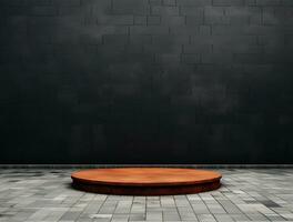 Empty modern dark wall texture background front view Ai generated photo