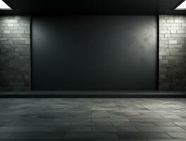 Empty modern dark wall texture background front view Ai generated photo