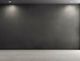 Empty modern interior dark wall background front view Ai generated photo