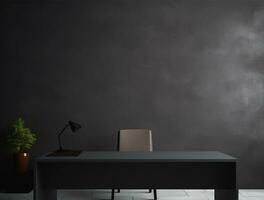 Empty modern interior dark wall background front view Ai generated photo