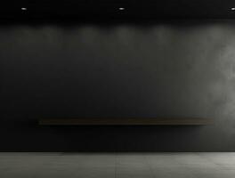 Empty modern interior dark wall background front view Ai generated photo