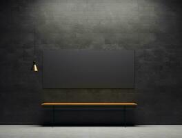 Empty modern interior dark office wall background front view Ai generated photo
