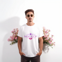 Editable tshirt mockup PSD template Ai generated