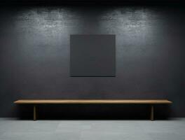 Empty modern interior dark office wall background front view Ai generated photo