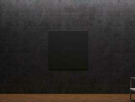 Empty modern interior dark office wall background front view Ai generated photo