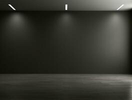 Empty modern interior dark office wall background front view Ai generated photo