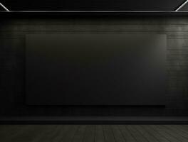 Empty modern interior dark office wall background front view Ai generated photo