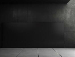 Empty modern interior dark office wall background front view Ai generated photo