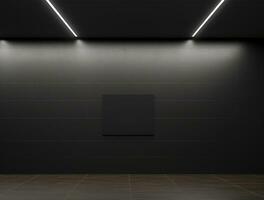 Empty modern interior dark office wall background front view Ai generated photo