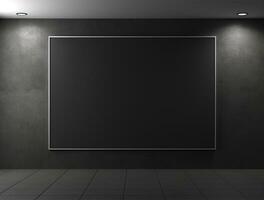 Empty modern interior dark office wall background front view Ai generated photo