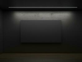 Empty modern interior dark office wall background front view Ai generated photo