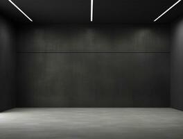 Empty modern interior dark office wall background front view Ai generated photo