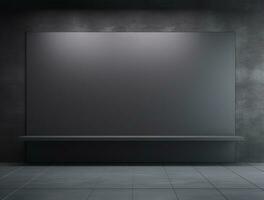 Empty modern interior dark office wall background front view Ai generated photo