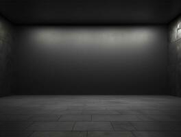 Empty modern interior dark office wall background front view Ai generated photo