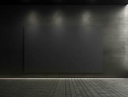 Empty modern interior dark office wall background front view Ai generated photo