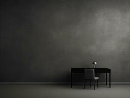 Empty modern interior dark office wall background front view Ai generated photo