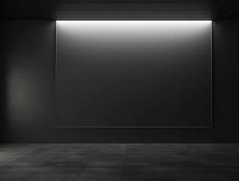 Empty modern interior dark office wall background front view Ai generated photo