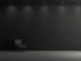 Empty modern interior dark office wall background front view Ai generated photo