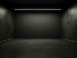 vacío moderno interior oscuro oficina pared antecedentes frente ver ai generado foto