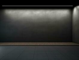 Empty modern interior dark office wall background front view Ai generated photo