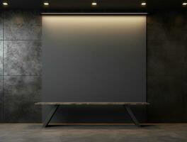 Empty modern interior dark office wall background front view Ai generated photo