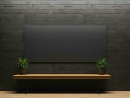 Empty modern interior dark office wall background front view Ai generated photo