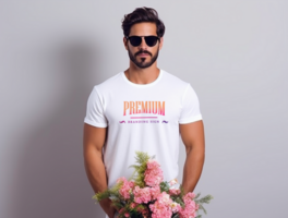 Editable tshirt mockup PSD template ai generated