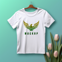 Editable tshirt mockup PSD template free ai generated