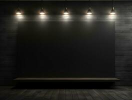 Empty lighting modern interior wall background front view Ai generated photo
