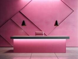 Empty lighting modern interior wall background front view Ai generated photo