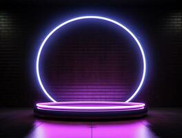 Clean simple 3d lighting base for logo mockup background Ai generated photo