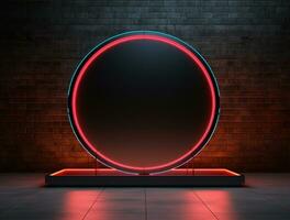 Clean simple 3d lighting base for logo mockup background Ai generated photo