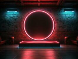 Clean simple 3d lighting base for logo mockup background Ai generated photo