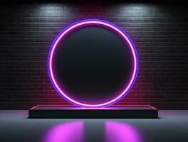 Clean simple 3d lighting base for logo mockup background Ai generated photo