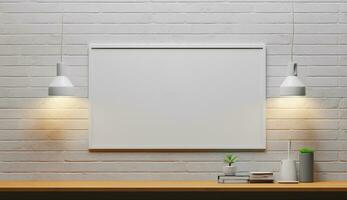 Empty modern interior wall background front view Ai generated photo