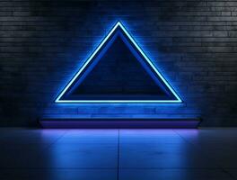 Clean simple neon light 3d base for logo mockup background Ai generated photo