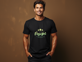 Editable tshirt mockup PSD template ai generated