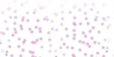 Light purple, pink vector doodle background with flowers.