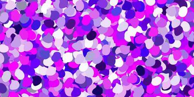 Light purple, pink vector texture with memphis shapes.