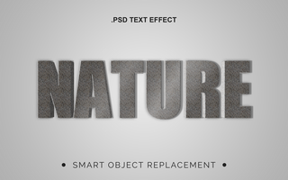 3D Realistic Natural Texture Text Effect psd