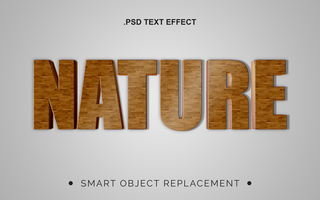 3d realista natural textura texto efeito psd