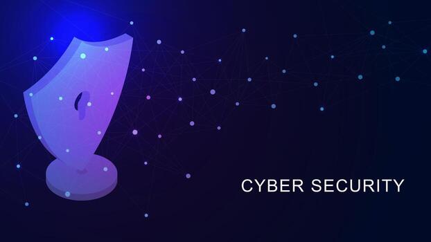 ciber seguridad concepto con isométrica proteger y conectando puntos líneas. proteger datos o datos intimidad proteccion antecedentes. vector ilustración.