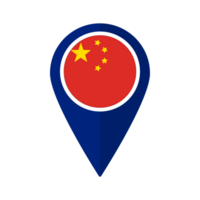 Flag of China flag on map pinpoint icon isolated blue color png
